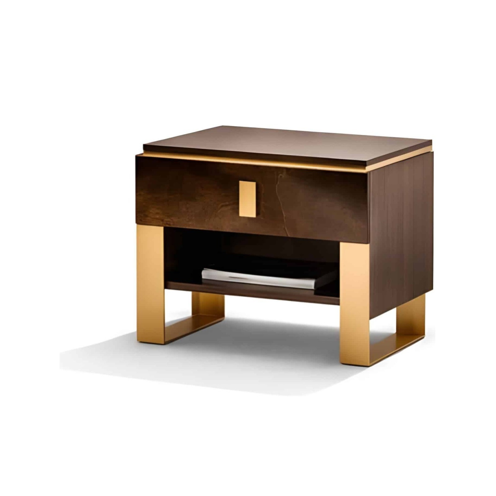 Bedroom Bed and Nightstand Set presented in a refined bedroom with fresh side perspective
