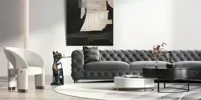 Rira L Shape sofa design in room view for contemporary interiors