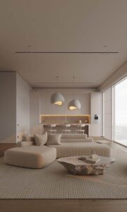 Plum L Shape sofa design in room view for contemporary interiors
