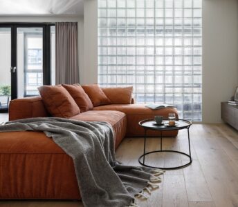 Rina L Shape sofa design in room view for contemporary interiors