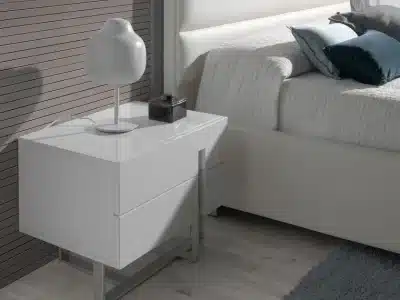 Mara Nightstand Set in timeless sleep space detail