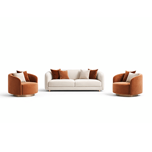Luxe Living Room Set angled view for elegant home seating