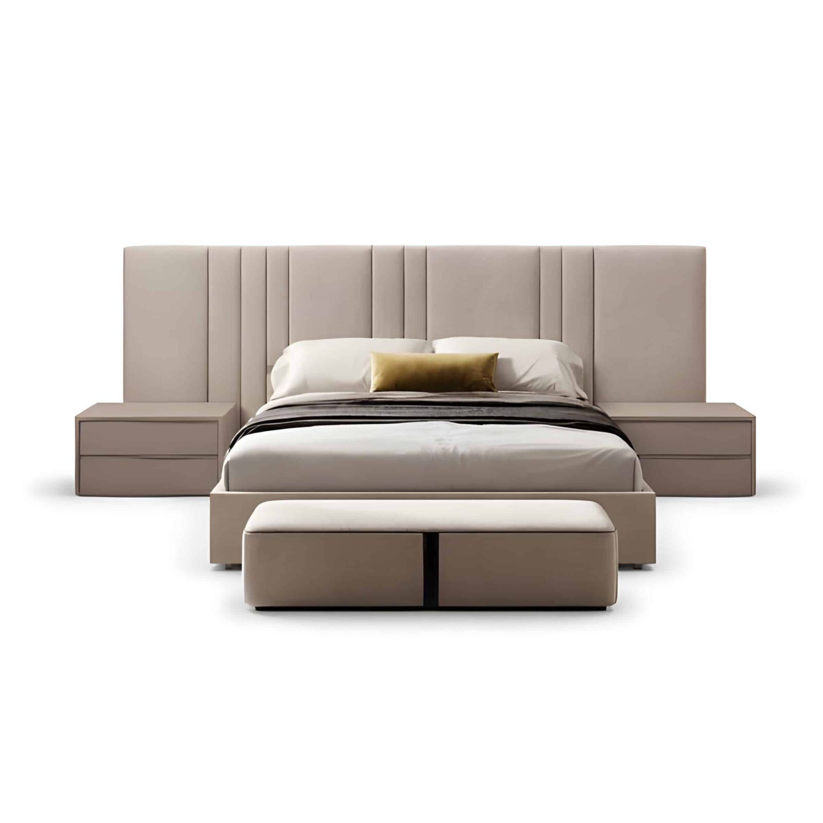 Pira Bed and Nightstand Set