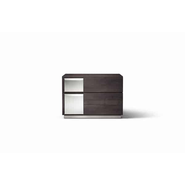 Vino Bed and Nightstand Set presented in a clean bedroom with wide room view