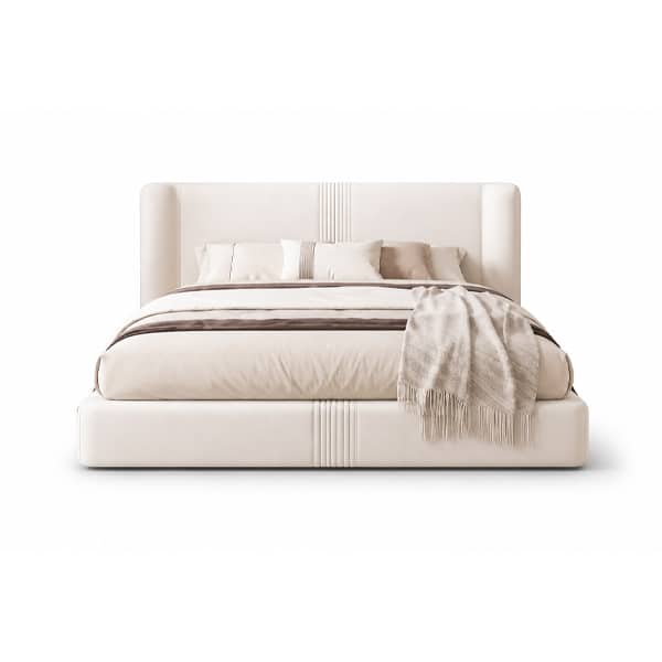Bedroom Bed and Nightstand Set presented in a premium bedroom with elegant showroom perspective with a clear product perspective