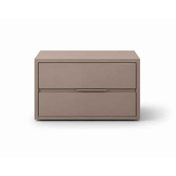 Nino Bed and Nightstand Set presented in a contemporary bedroom with side perspective