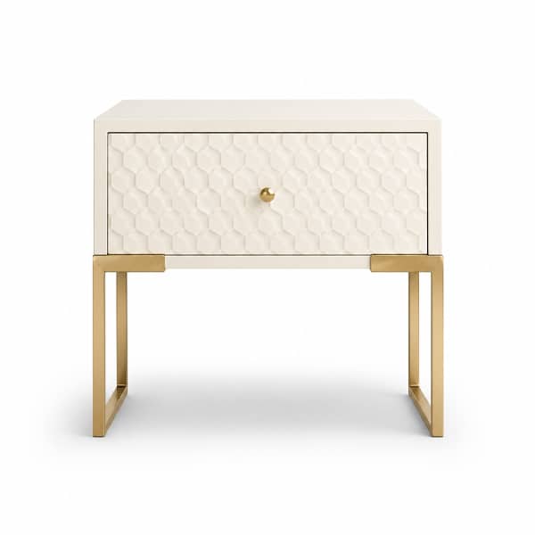 Bedroom Bed and Nightstand Set presented in a classic bedroom with gentle lifestyle perspective with a clear product perspective