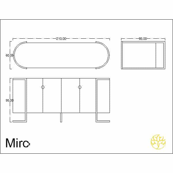 Tino Buffet shown in a front angle for dining room furniture