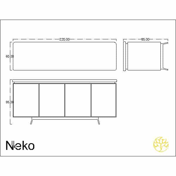 Havo Buffet displayed with a front angle for elegant dining spaces