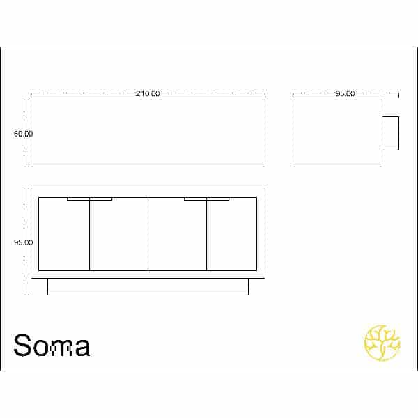 Raya Buffet in a front angle for coordinated dining room decor