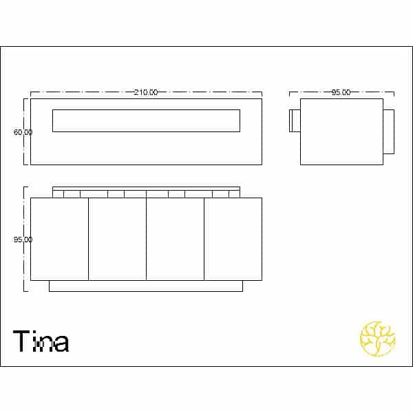 Timo Buffet in a front angle for coordinated dining room decor