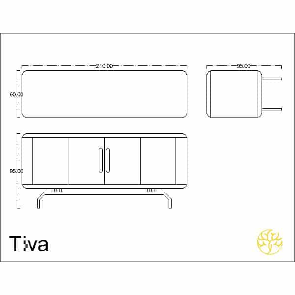 Rova Buffet presented from a main display for home interiors