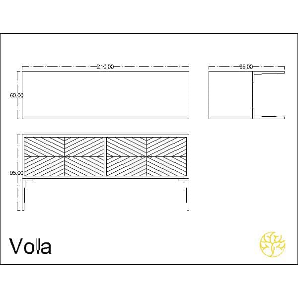 Siva Buffet shown in a front angle for dining room furniture