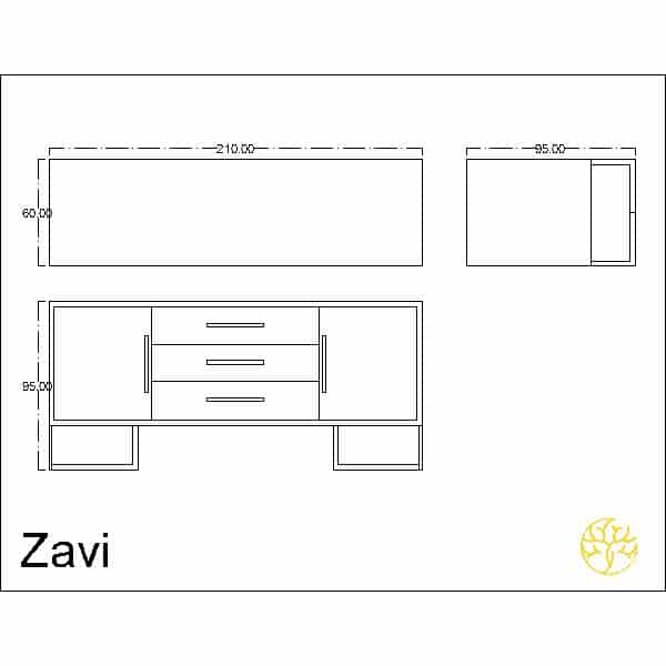 Tali Buffet presented from a front angle for home interiors