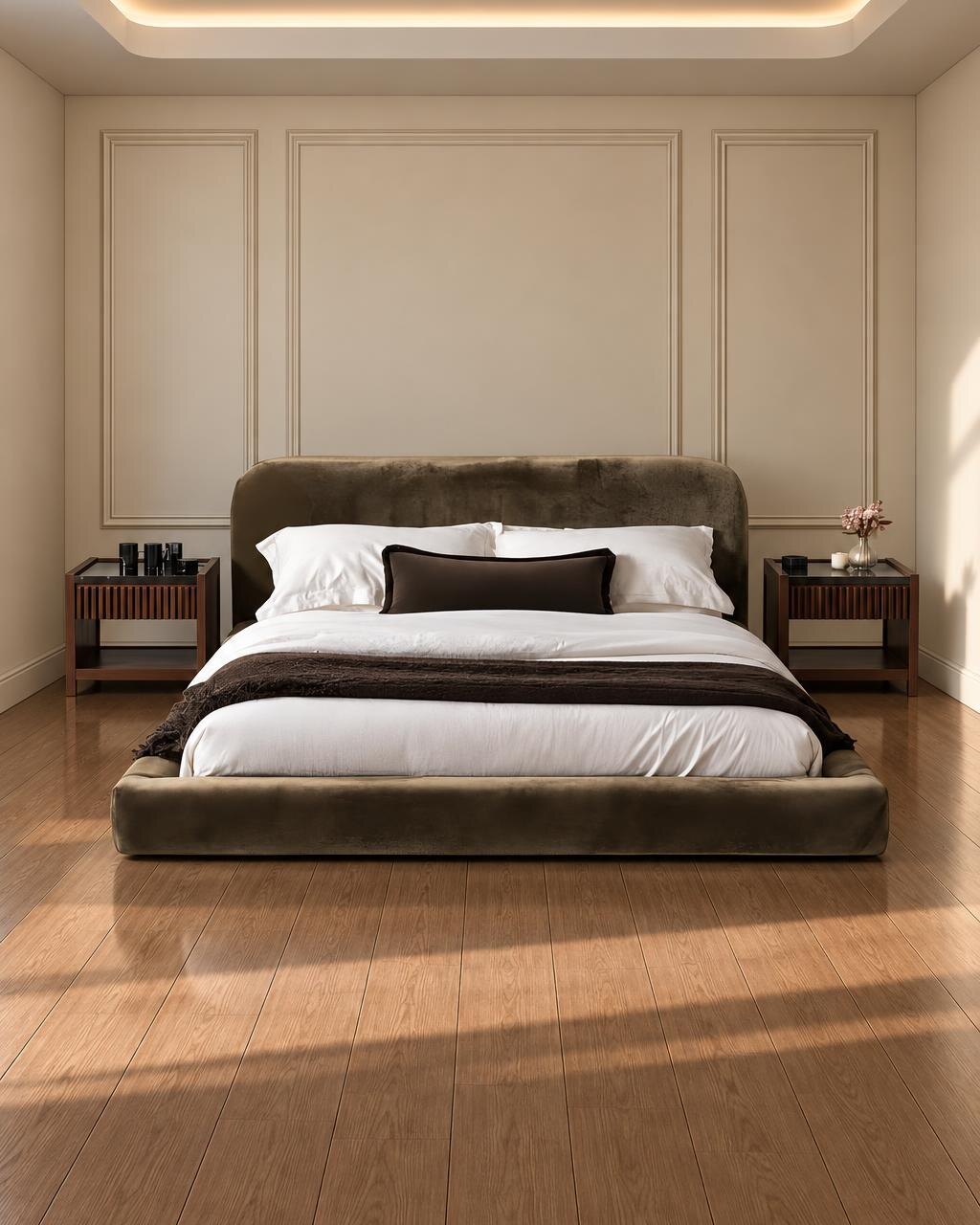 Deno Bed and Nightstand Set