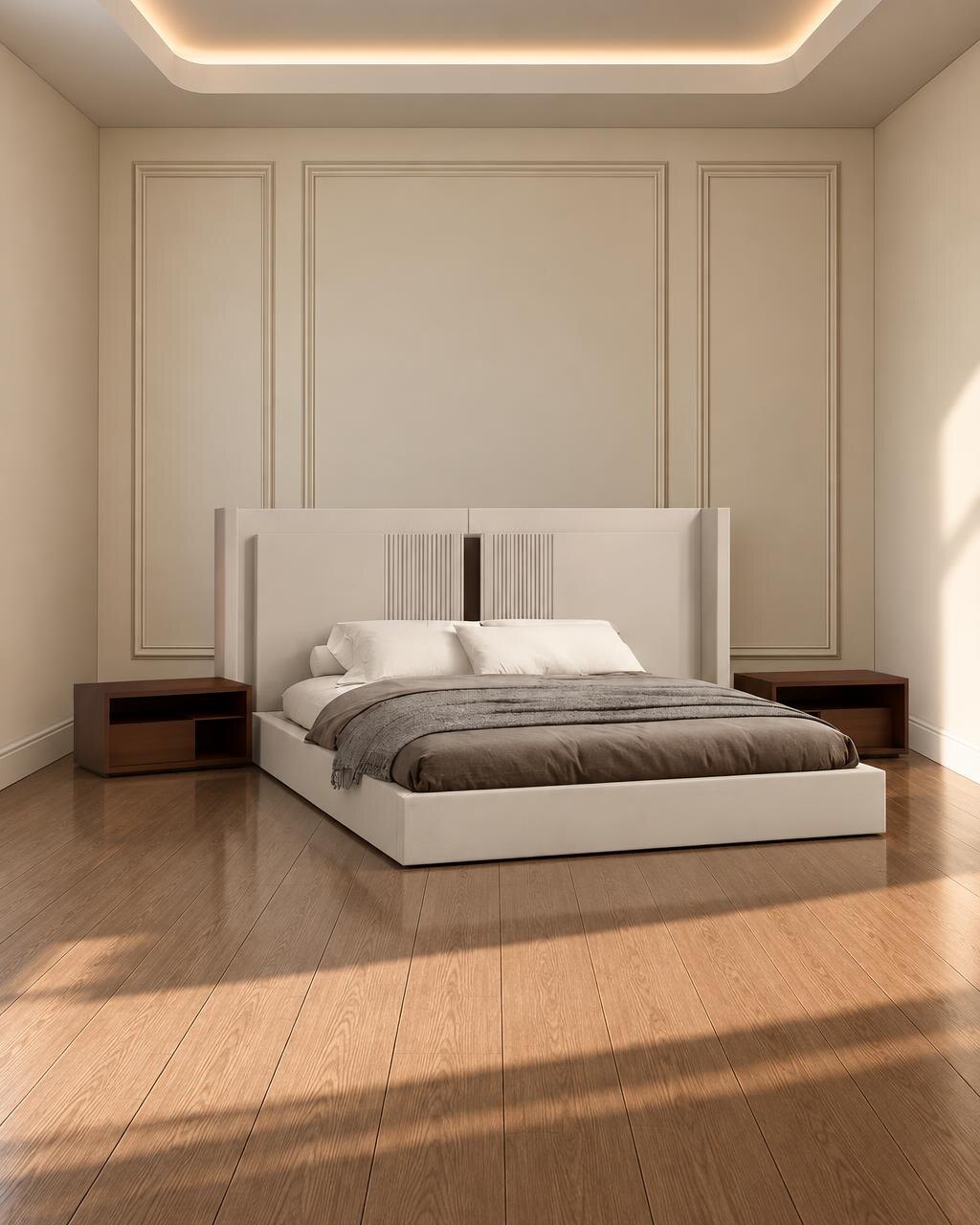 Raxo Bed and Nightstand Set