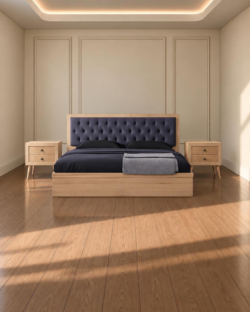 Hivo Bed and Nightstand Set