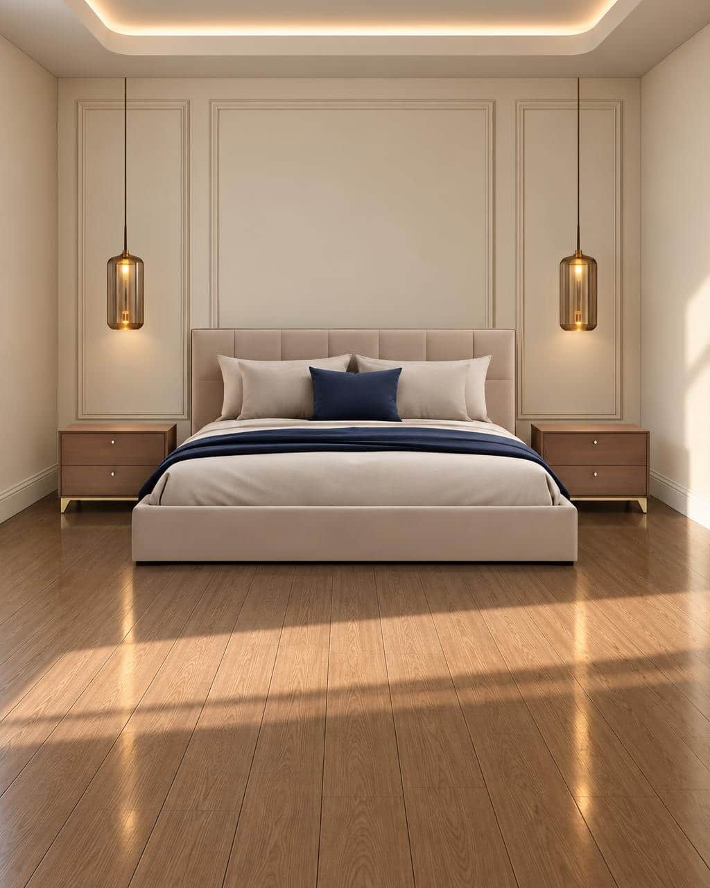 Leno Bed and Nightstand Set