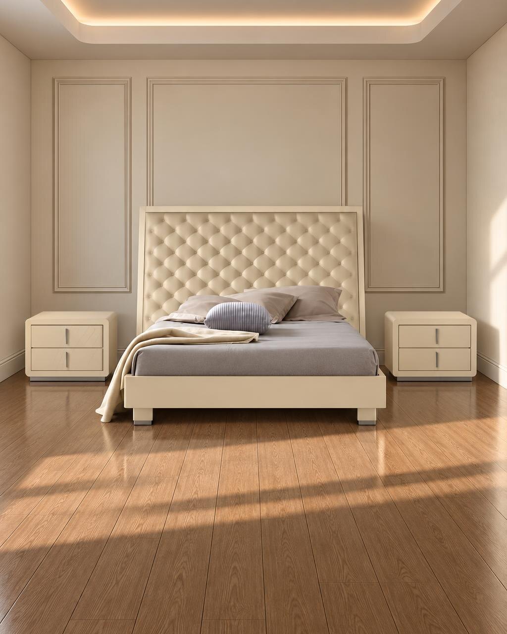 Vena Bed and Nightstand Set