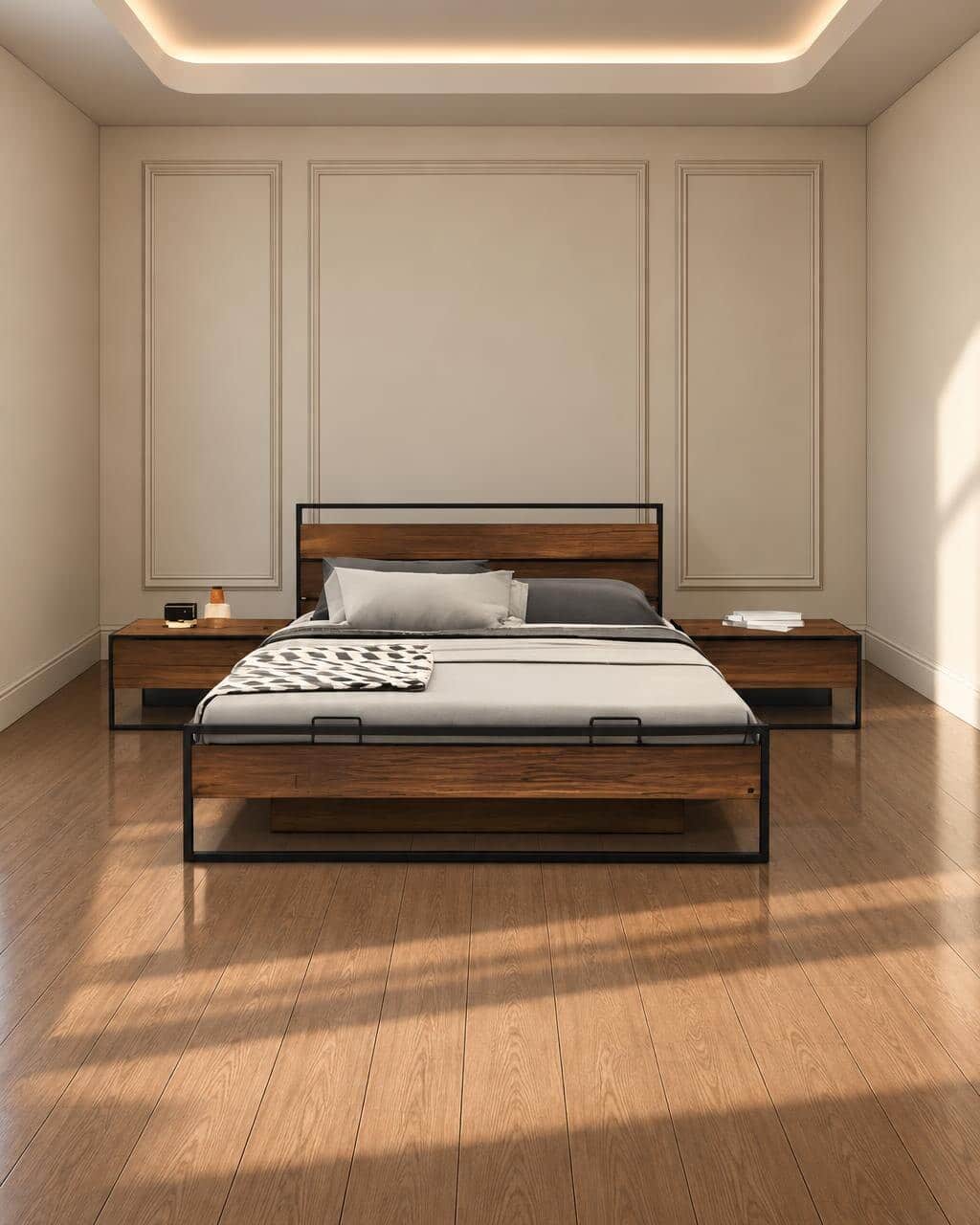 Gavia Bed and Nightstand Set