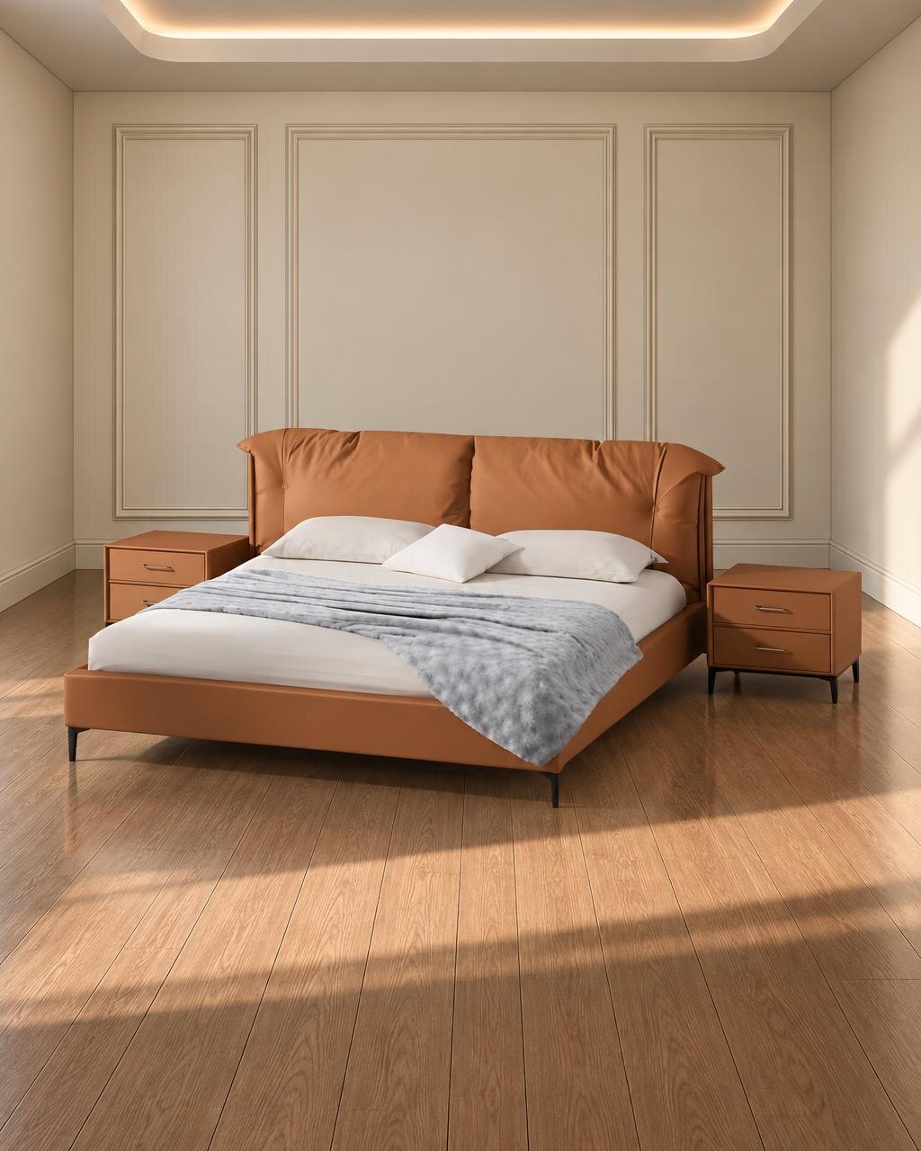Taro Bed and Nightstand Set