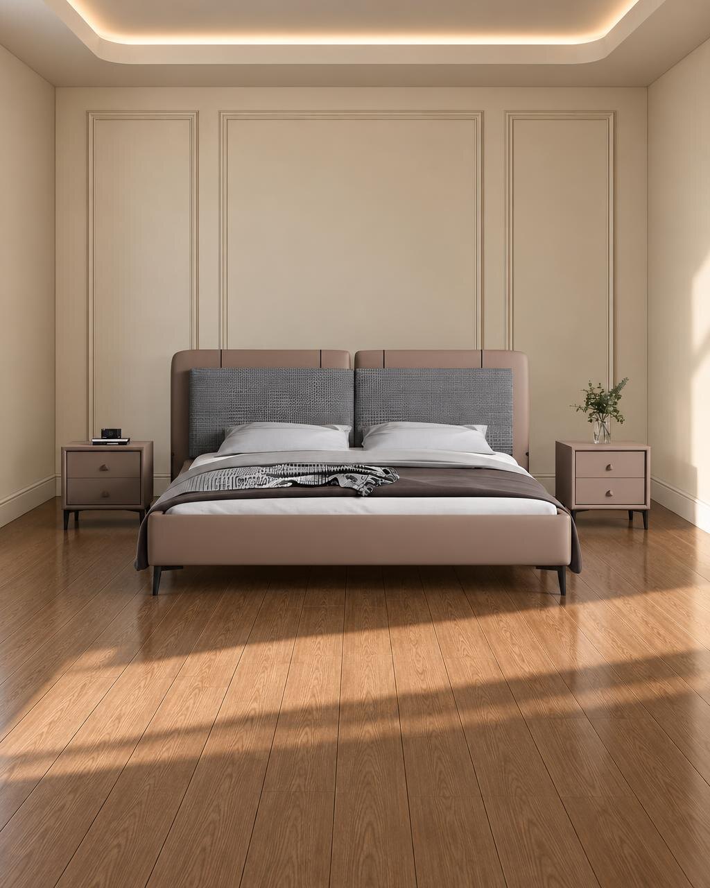 Vano Bed and Nightstand Set