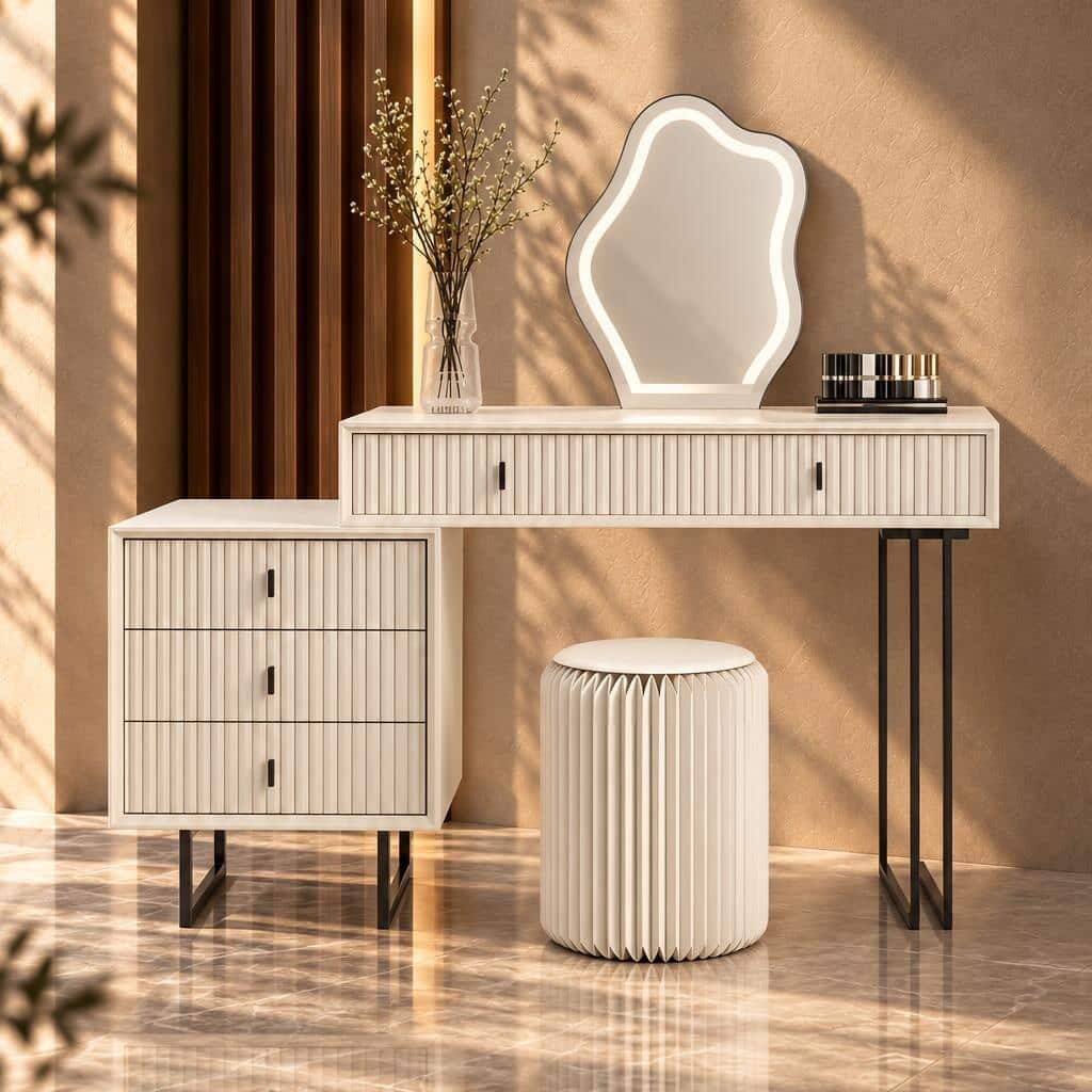 Zena Dresser Set angled view for bedroom furniture at El Malek