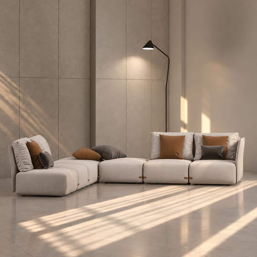 Nairo L Shape front view for modern L Shape living room furniture