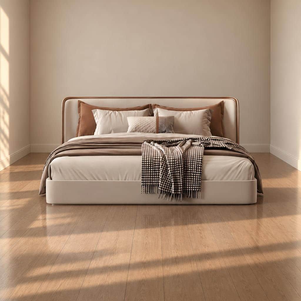Rovella Bed Set side angle for warm bedroom atmosphere