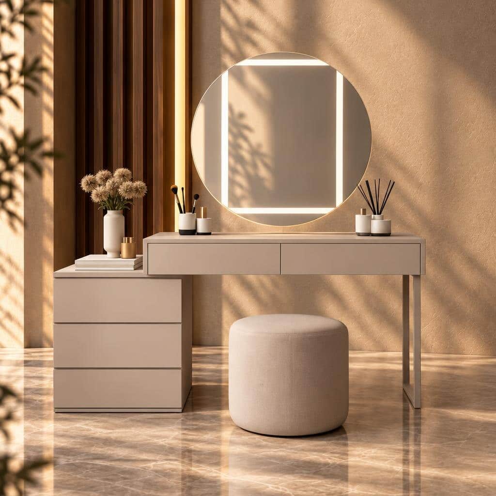 Sola Dresser Set angled view for bedroom furniture at El Malek