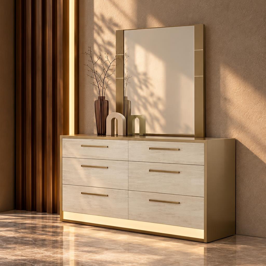 Sole Dresser Set close view for bedroom furniture at El Malek