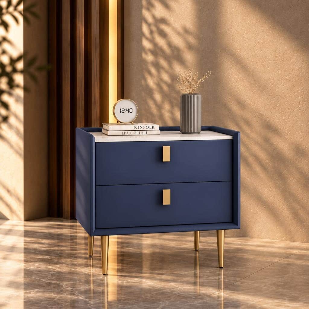 Sena Nightstand Set in cozy interior display