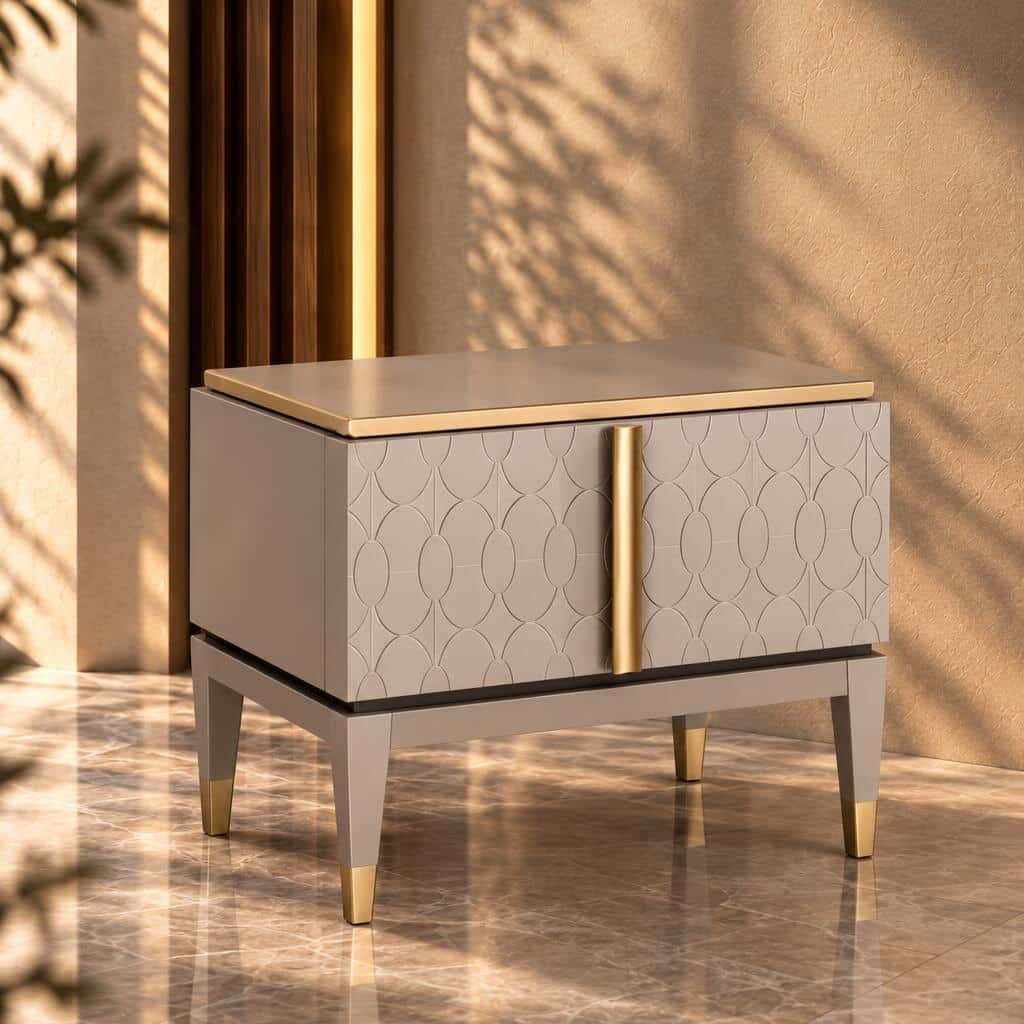 Sena Nightstand Set in modern side table angle
