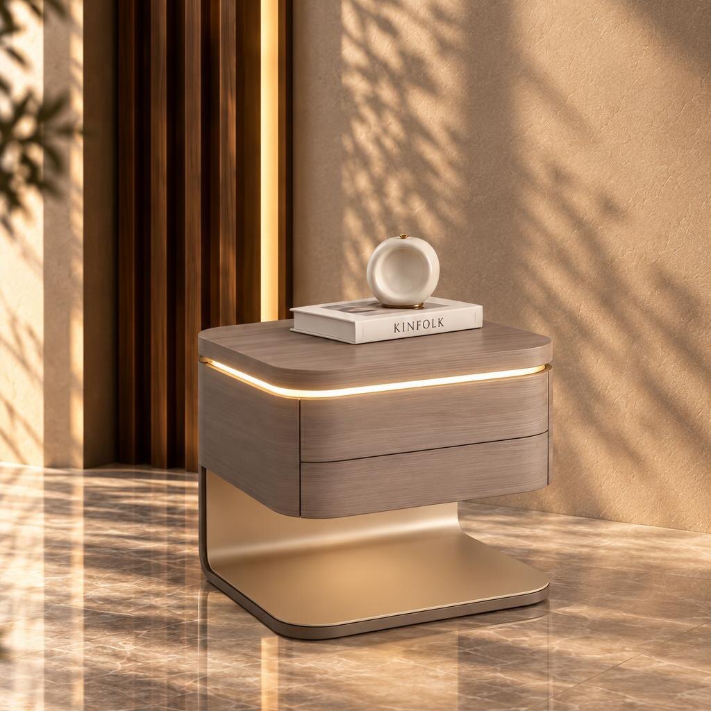 Alen Nightstand Set in premium furniture closeup