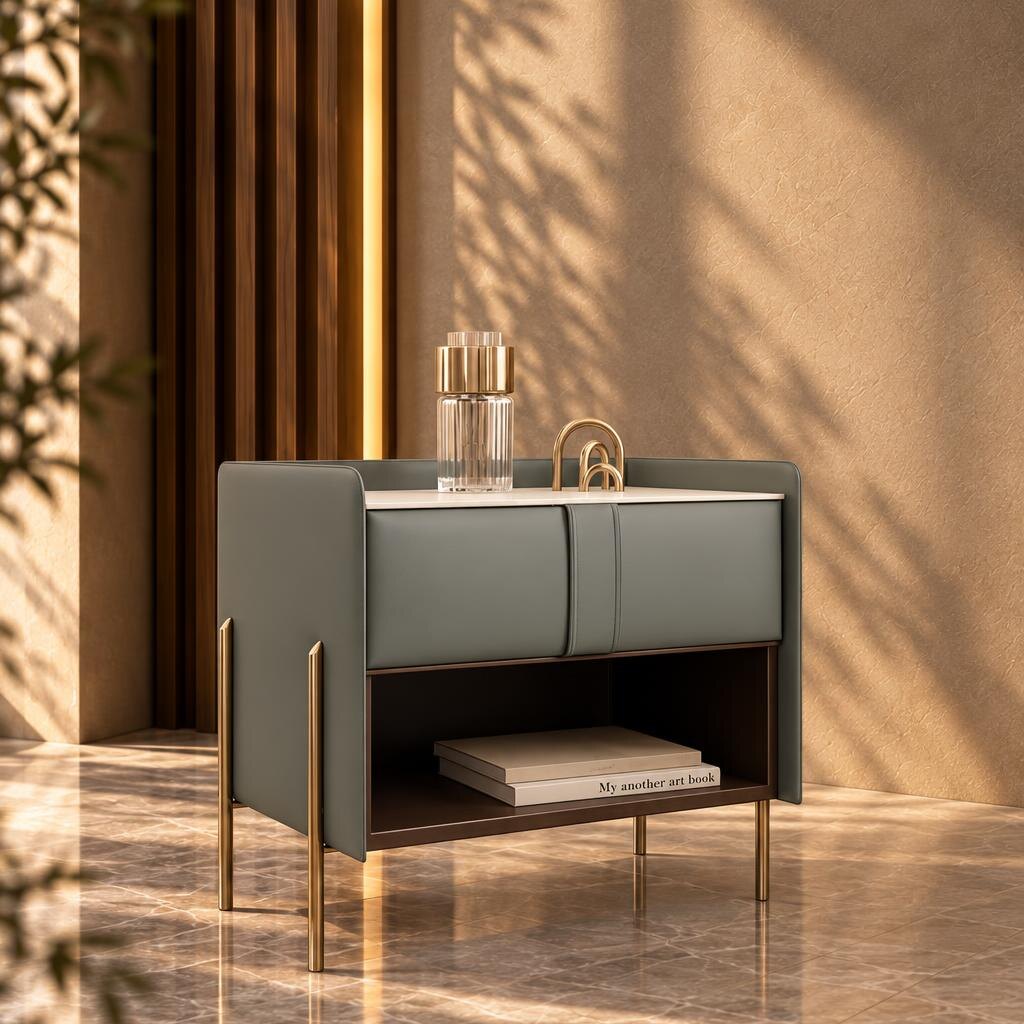 Sila Nightstand Set in elegant decor corner