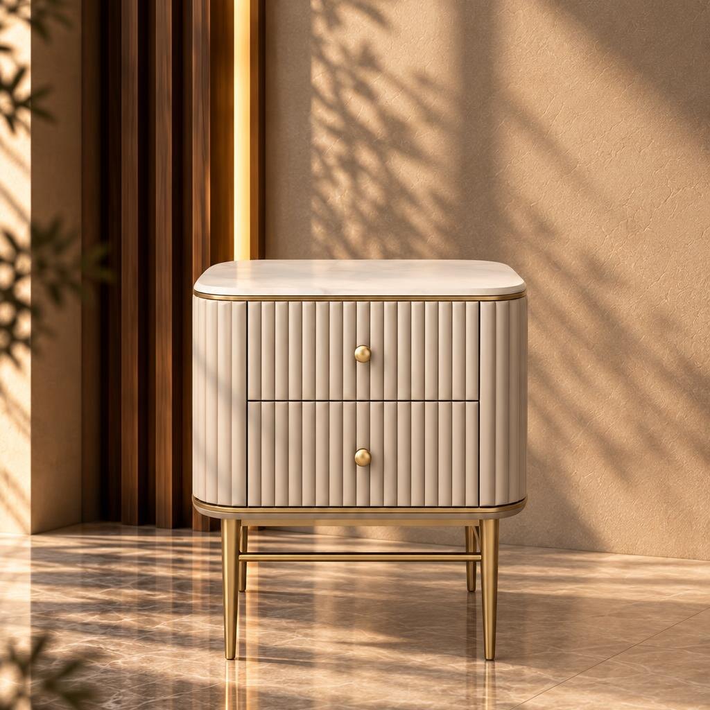 Duro Nightstand Set in subtle decor corner