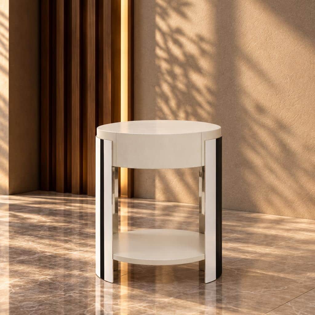 Cleo Nightstand Set in smooth decorative setup