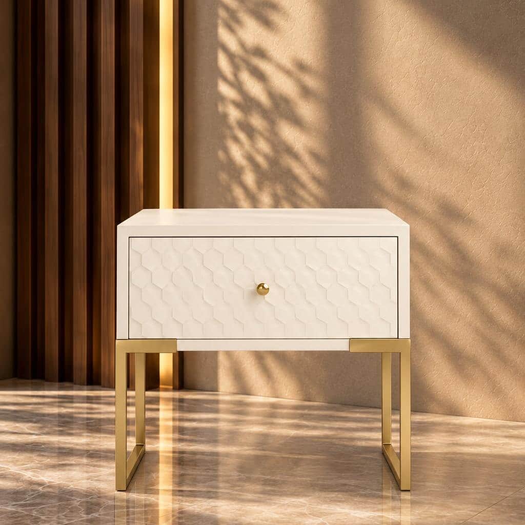 Rora Nightstand Set in polished nightstand detail