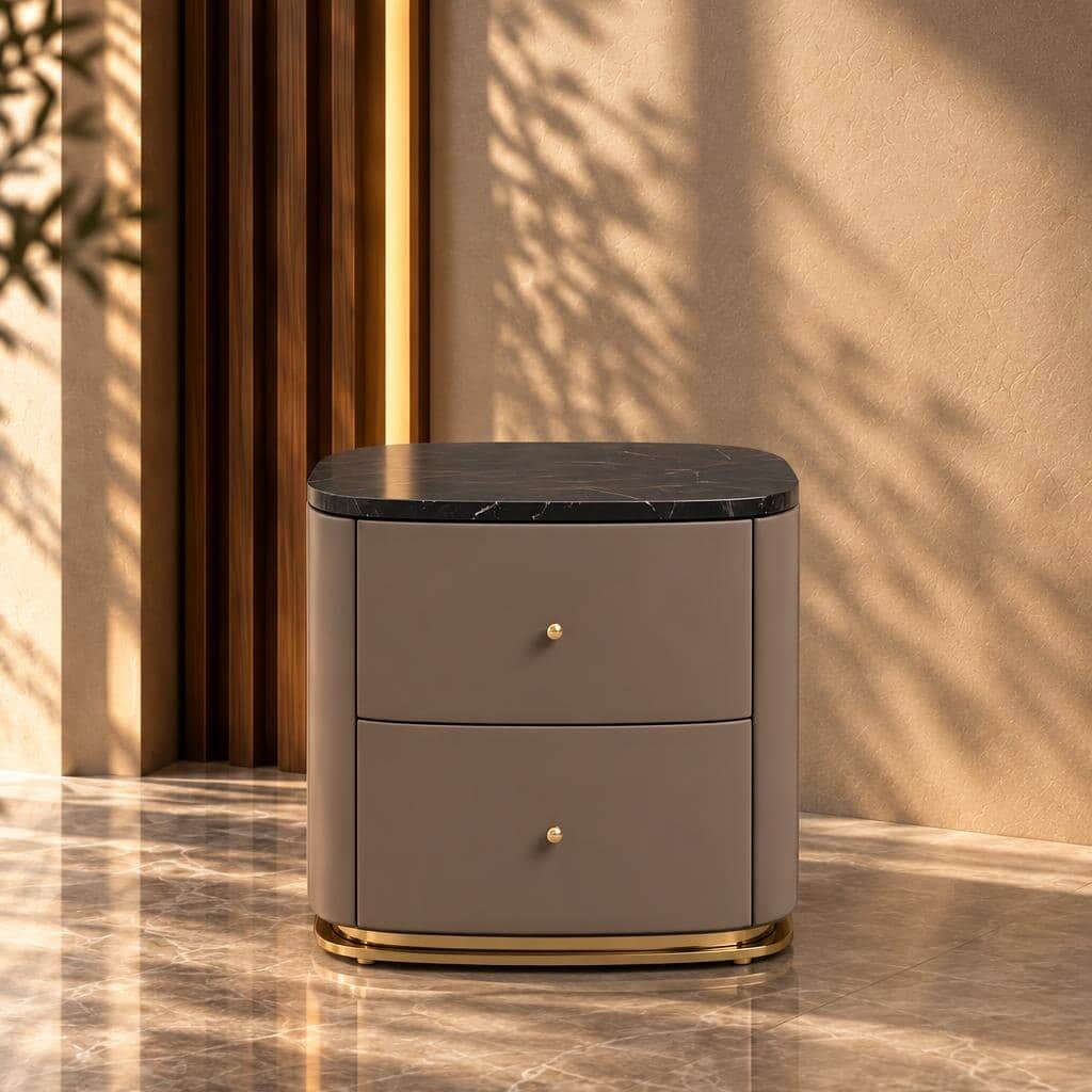 Savo Nightstand Set in balanced bedroom furniture look