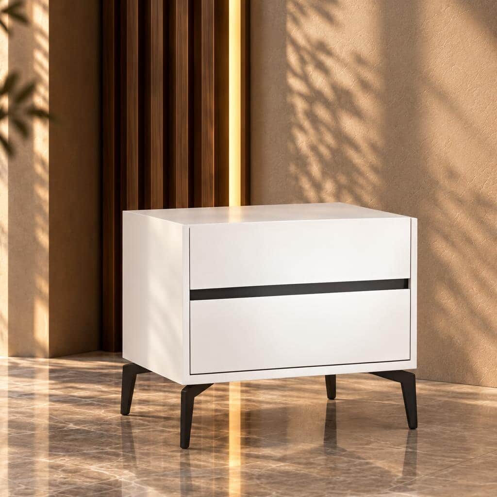 Zeno Nightstand Set in graceful practical bedside arrangement